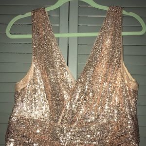 Rose gold sequin dress